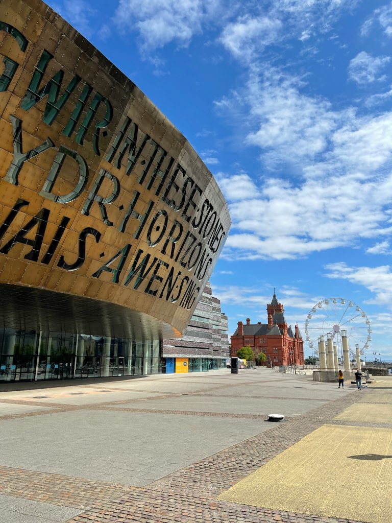 Cardiff Bay waterfront and the Wales Millennium Centre